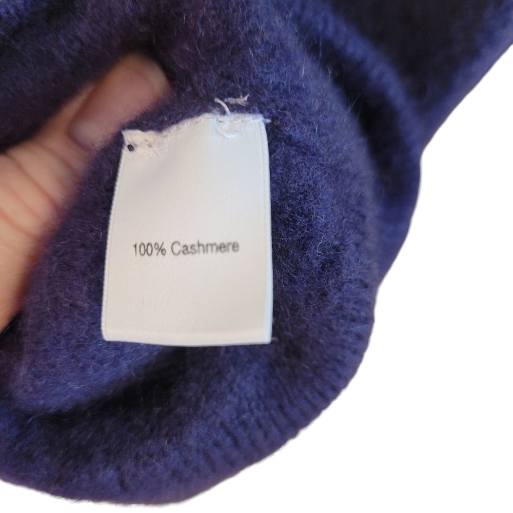 BLACK by Saks 5th Ave navy cashmere 1/4 zip pullover sweater - L.         G11 - Picture 5 of 6